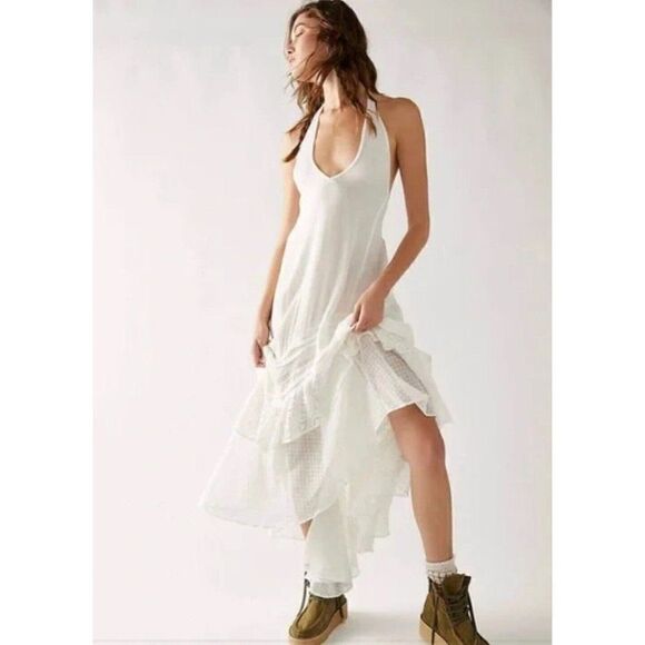 NWT FREE PEOPLE ENDLESS SUMMER SLICE OF HEAVEN MAXI DRESS IN IVORY - Picture 1 of 2
